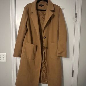 Lulu's Camel Coat with Satin Lining